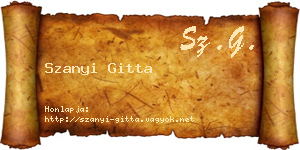 Szanyi Gitta névjegykártya